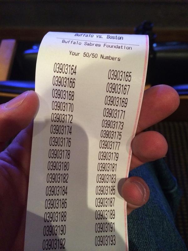 Looking to hit the 50/50 to pay the wedding off all at once!! #sabres #buffalosabres #50/50 #sayaprayer