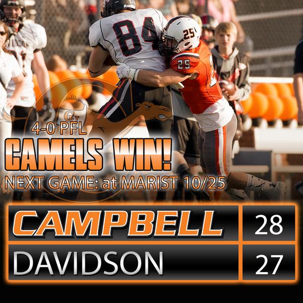 Coach_Carter65's tweet photo. “@GoCamelsFB: Camels win! Campbell is 4-0 in the PFL! #GoCamels http://t.co/JZGIeitOZK” #4thquarterstrong #offthamuscle