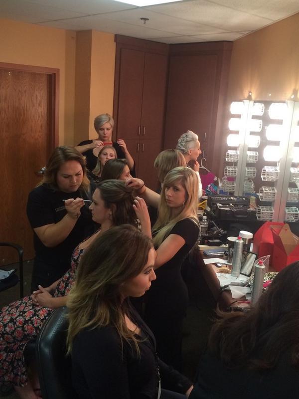 StarVoiceUSA's tweet photo. The Star Voice #talentedtwelve is getting ready for you! 
Thanks #PaulMitchel team! http://t.co/Sm60J5Ra8p