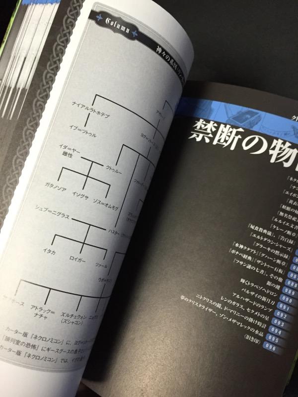 闇に囁く方の森瀬 Cthulhujp 魔道書ネクロノミコン外伝 学研 でも示されるカーター神統記 とりわけ 陳列室の恐怖 で示される神々の系譜については 拙著 ゲームシナリオのためのクトゥルー神話事典 P176の系図が参考になるでしょう Http T 闇に囁く方の森瀬 Cthulhujp 魔道書ネクロノミコン外伝 学研 でも示されるカーター神統記 とりわけ 陳列室の恐怖 で示される神々の系譜については 拙著 ゲームシナリオのためのクトゥルー神話事典 P176の系図が参考になるでしょう Http T