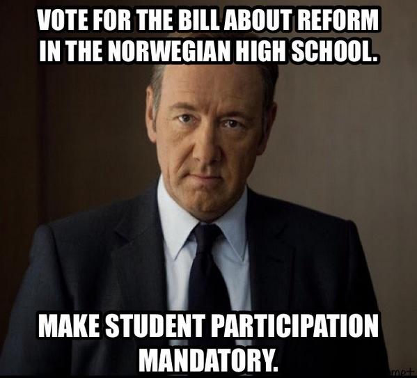 LMsladder's tweet photo. Frank Underwood er enig i sladderpåstanden! #AUFLM #ForrigeTweet http://t.co/cvrvV1OhKW