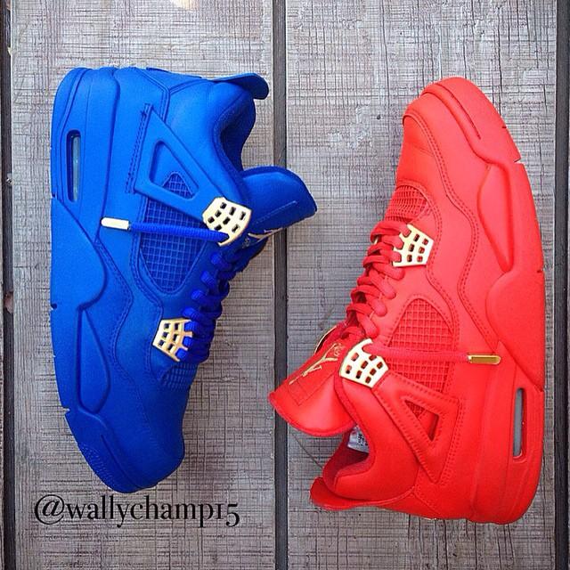 Sneaker Shouts™ on X: Which custom would you rock? Red Octobers or Blue  December Jordan 4's?  / X