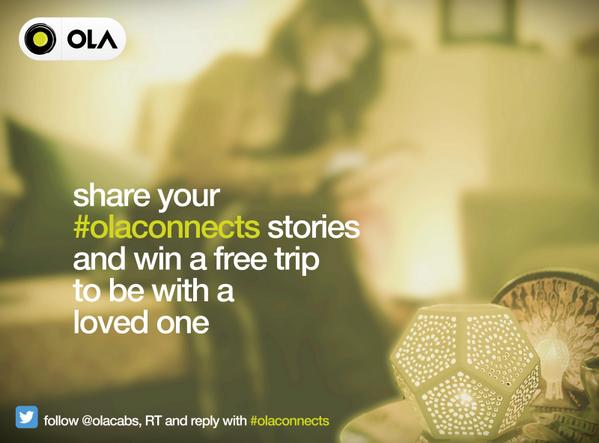 Olacabs's tweet photo. Share your #olaconnects stories and we'll give one lucky winner the chance to be with their loved ones this Diwali! http://t.co/SzVGVVwvk1