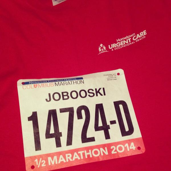 JoBooski's tweet photo. It's go time baby! #6run4 #ColumbusMarathon #runforthekids http://t.co/syPuTIYJZM