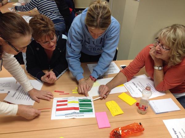 Contact or contest?! Lots of fab group discussion underway. #WCNAUmpiringForum