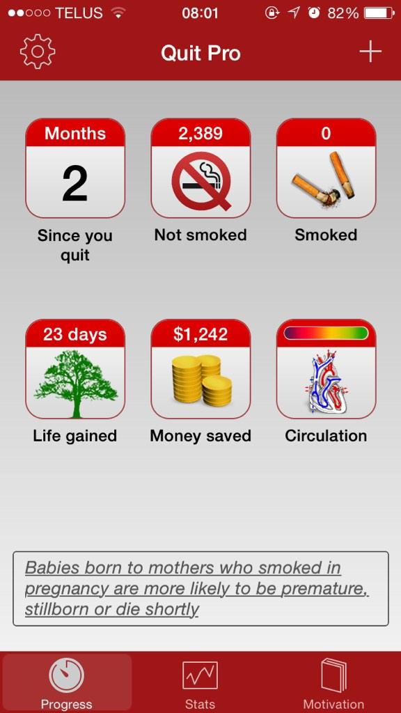 <a href="/quitproapp/">Quit Pro discontin'd</a> 2 months, 18 days. Anyone looking to quit smoking, this app seriously helpful.