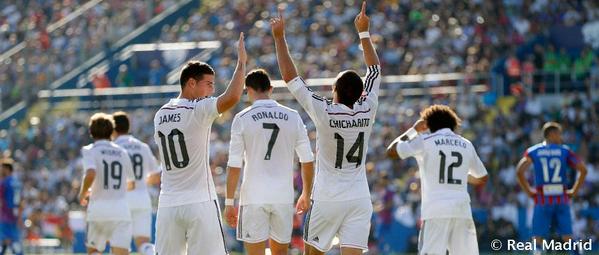 realmadrid's tweet photo. ¡El Real Madrid de @MrAncelotti llega a los 200 goles! http://t.co/EQObWt6QXq #HalaMadrid http://t.co/EOKrN9iNse
