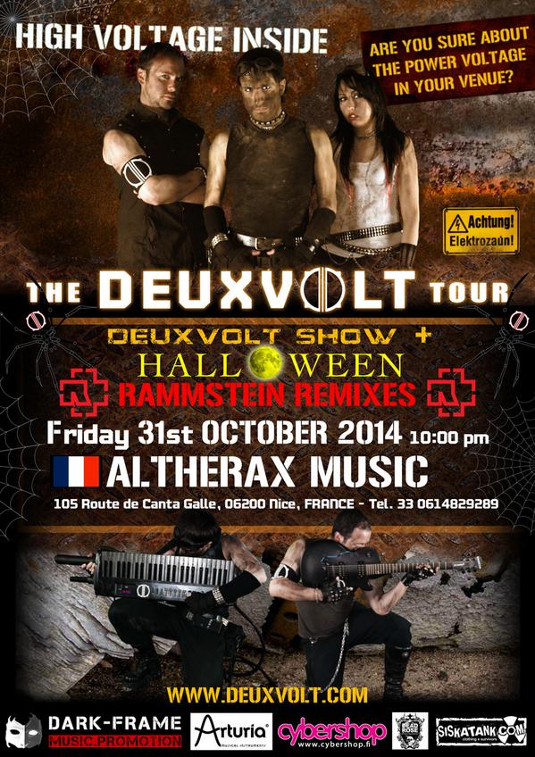 deuxvolt's tweet image. Deuxvolt live in FRANCE - Halloween 2014 (Nice). More info on deuxvolt.com #halloween #deuxvolt #Gothic