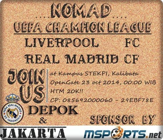 #NomadUCL di <a href="/TrilogiNobar/">Nonton Bareng</a> Bareng PRMI JAKARTA-DEPOK &amp; Fans Liverpool Jakarta. CP DEPOK: 087876539675