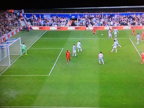 StanCollymore's tweet photo. Mario when Liverpool’s quick free kick was taken. 

@talkSPORT 08717223344 http://t.co/2TCCVB852j