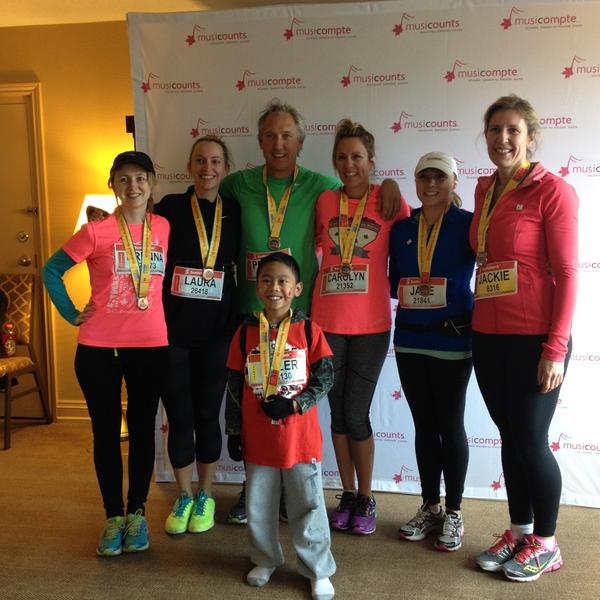 MusiCounts's tweet photo. Here are some of our 5k runners at #STWM! GO TEAM GO! #RunforMusiCounts http://t.co/lP77w7e2v2
