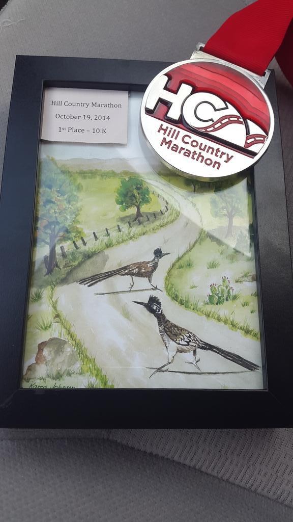 jnk883's tweet photo. I came for the pie,left with 1st place. 2 better than last year.Tough hilly course&amp;damn hot. #hcm2014 @runhillcountry http://t.co/IGF2eGBPdX