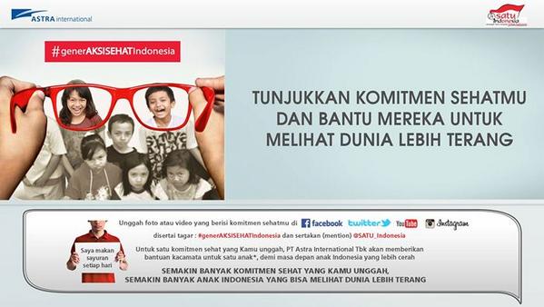 CSRAstra's tweet image. Berbagi tips kesehatan kini bisa menjadi gerakan utk membantu sesama. Caranya?Tinggal ikutan #generAKSISEHATIndonesia