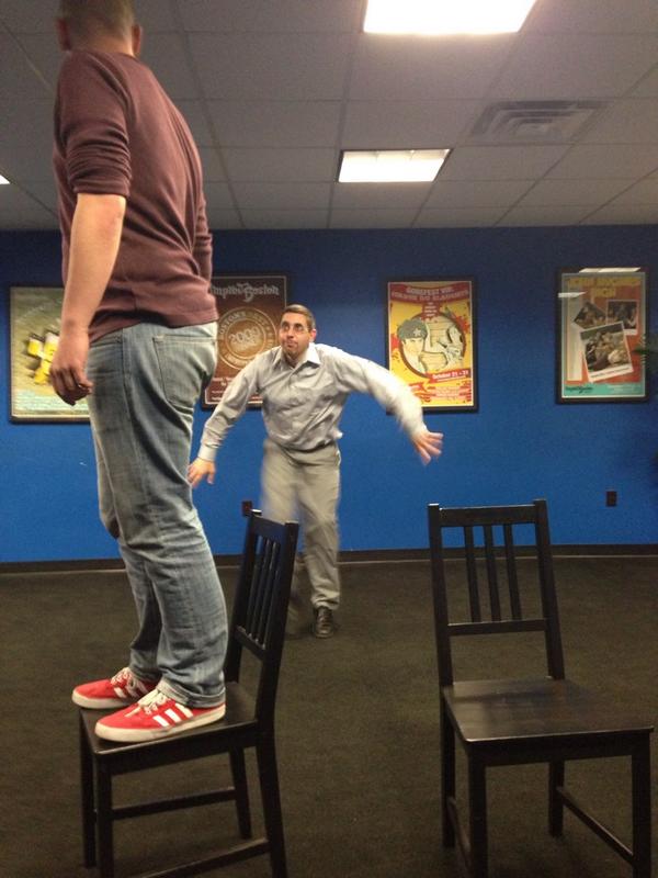 FirstDateBoston's tweet image. Stuart is playing a rodeo clown with some REAL dedication - get ready for @haroldnight this Wednesday!