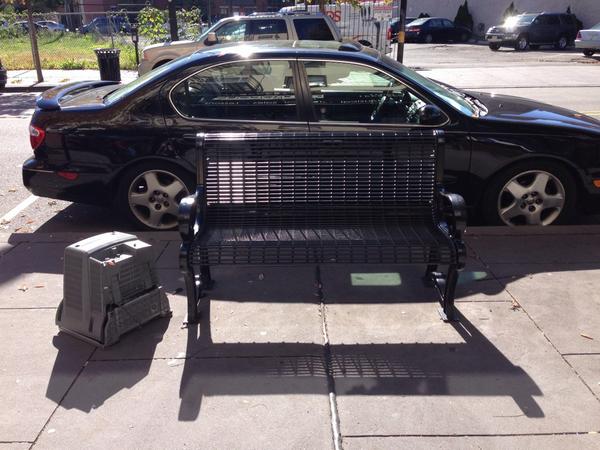 JCVillage's tweet photo. Public art is everywhere today for #JCAST2014 - "Abandoned TV with Bench" on Newark Ave is a must see. http://t.co/n3pqICpWwB