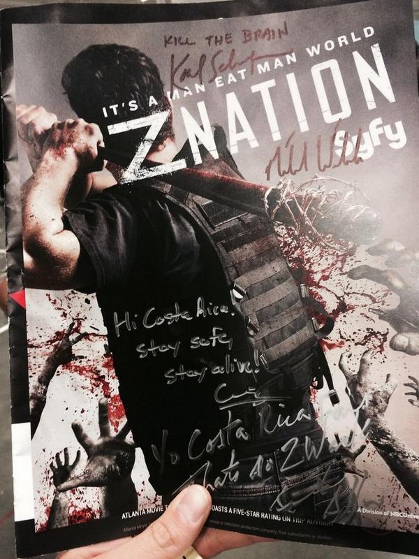 ZNationCR's tweet photo. Thnk you so much for this guys @craigengler @KeithAllanactor @MichaelWelchAct #KarlSchaefer @znation Love it #ZNation http://t.co/gzjEuItzvT
