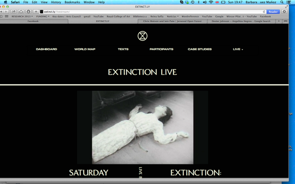 barbaraRmunoz's tweet photo. jeremy shaw @SerpentineUK live streaming #extinction #quantumhuman http://t.co/OKX7LvXFtZ