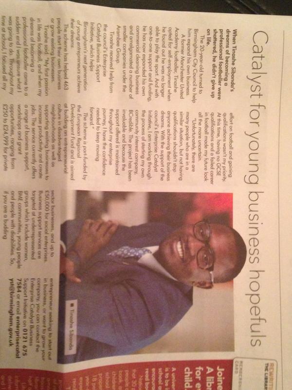 Great to see Hot500 Ambassador @23Boywonder featured in the BCC Forward paper! Great support by @Ent_Catalyst