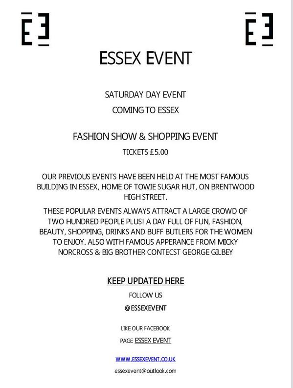 ESSEXEVENT's tweet photo. Fashion Show &amp; Shopping Event in #Essex 
Coming soon to April 2015 http://t.co/tgG26gkaG5