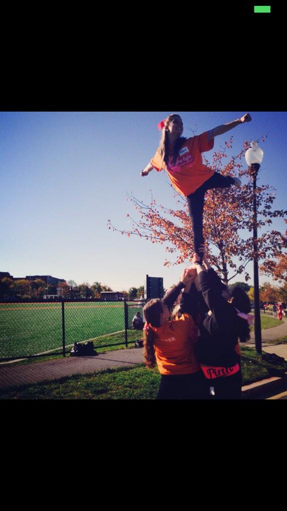 TowsonStunt's tweet photo. How has your team been celebrating #Pinktober? Show us!! Here's the gold team at the breast cancer walk! 🎀💗🐷🌸🌺🍉 http://t.co/yNRGdghbn2