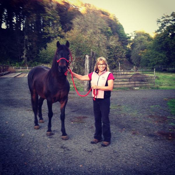 Welcoming our newest family member to the farm! <a href="/MariaBradshaw/">MG</a> and her Rocky Mountain horse Rockie.