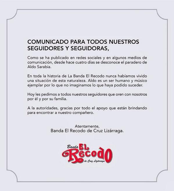 LaGueraChismosa's tweet photo. @ElRecodoOficial Comunicado Aldo Sarabia @ElRey1029 http://t.co/v4bUH0Eeuu