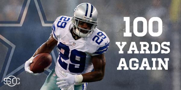 SportsCenter's tweet photo. DeMarco Murray is now 1st player in NFL history to start a season with 7 straight games of 100 or more rushing yards. http://t.co/sb9AigdTTK