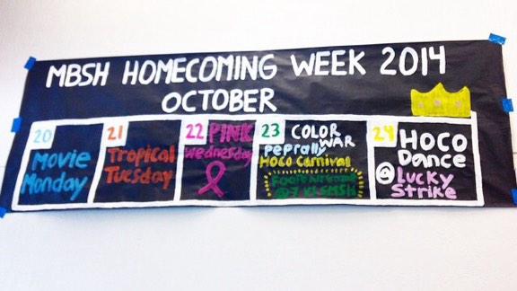 mbsh2017's tweet photo. This years spirit week schedule!!!! Spread the word and dress your best all week long! 🌊🌊 http://t.co/GHQ1xt33AF