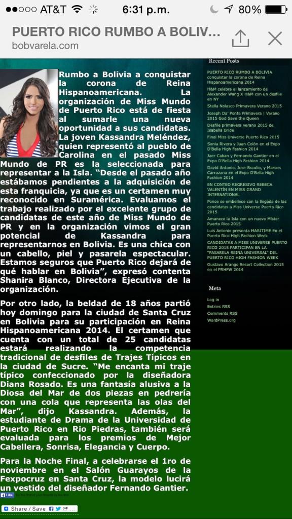 LuvelBeauty's tweet photo. reportaje de Reina Hiepanoamericana Puerto Rico, Kassandra. #rh2014 #luvel http://t.co/61nB4vMZWz