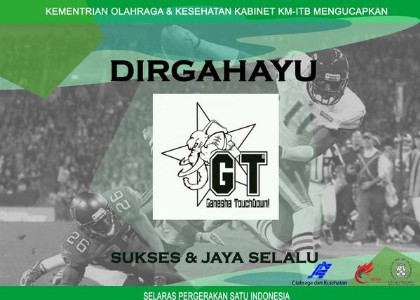 Selamat Hari Jadi <a href="/GT_ITBOfficial/">Ganesha Touchdown</a> semoga selalu sukses dan jaya~ 
Cc: <a href="/KM_ITB/">Kabinet KM ITB</a>