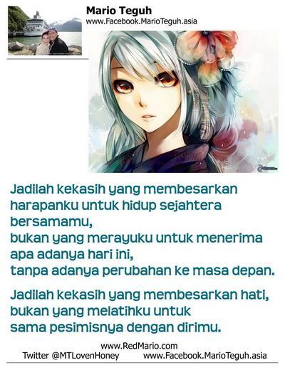 marioteguh's tweet image. Jadilah kekasih yang membesarkan hati, bukan yang memintaku sama pesimisnya dengan dirimu. MT