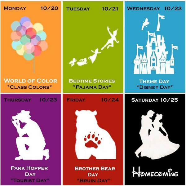 Here are the dress up days for this week!