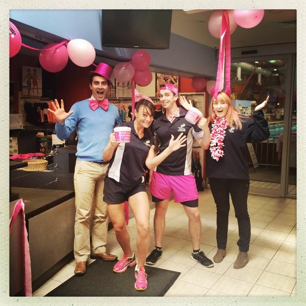 EveryStroke's tweet photo. Welcome to pink week @YarraLeisure raising $ for @McGrathFdn. Here is some of our Richmond team. http://t.co/YMzkKIWJG3