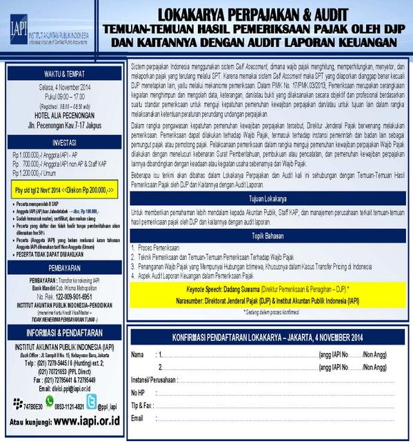 ppl_iapi's tweet image. PPL - Temuan-temuan Hasil Pemeriksaan Pajak oleh DJP &amp;amp; Kaitannya dengan Audit Lap.Keu. Info 021 70721653
