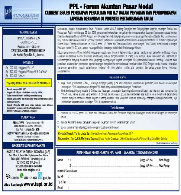 ppl_iapi's tweet image. Current Issues Penerapan Peraturan VIII.G.7 dalam Penyajian&amp;amp;Pengungkapan Lap.Keu. di Industri Pertambangan Umum