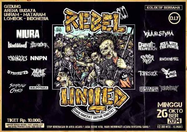 Coming Soon! #RebelUnited3 26 Oktober 2014 at Arena Budaya, UNRAM - Mataram #Support #KolektifBersama #DIY