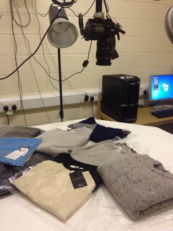 drpatsyperry's tweet photo. Filming some digital fabric scrunches in the @macshw darkroom today with @shoogleit &amp; some gorgeous cosy winter knits http://t.co/udXc8UJIBm