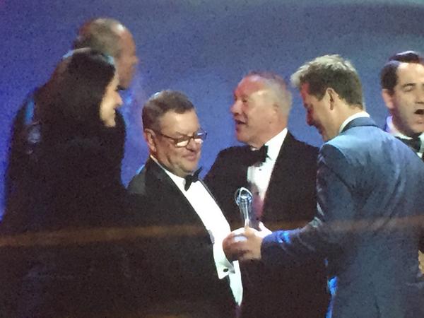 StephieBorys's tweet image. @theprojecttv Here's proof @StevePriceMedia was smiling at the #ACRAs2014. Well done @2gb for taking out 4 awards.