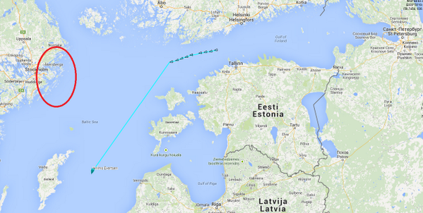 JulianRoepcke's tweet photo. Hm ...
IF the HNLMS #Evertsen still follows the Prof. #Logachev,its is NOT heading for #Stockholm.
#Sweden #submarine http://t.co/V5ForMorwN