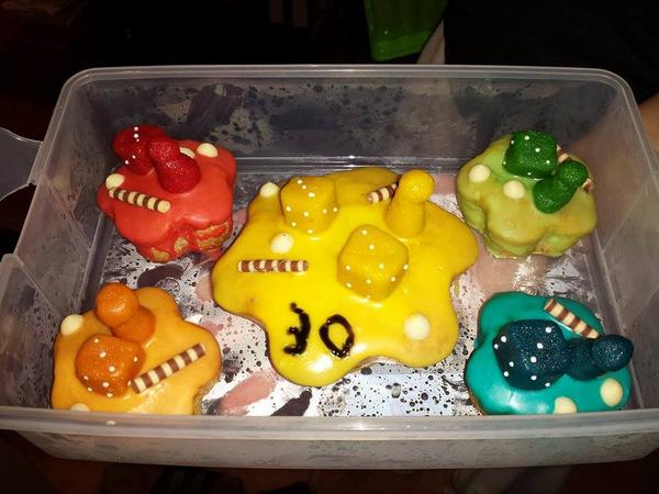 Netreya's tweet image. also funny little suprise birthday party at #spiel2014 for a friend