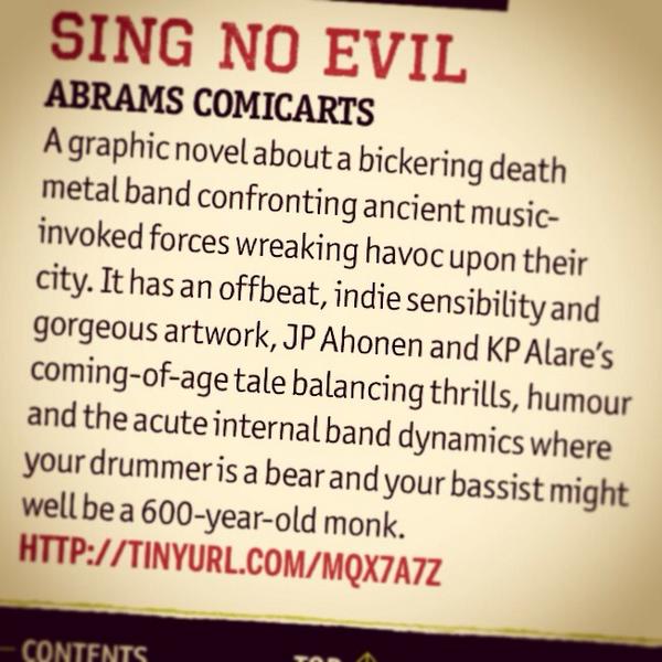 perkeros's tweet photo. Thank you, @MetalHammer! #SingNoEvil @AbramsComicArts http://t.co/bQrP4FeFNy