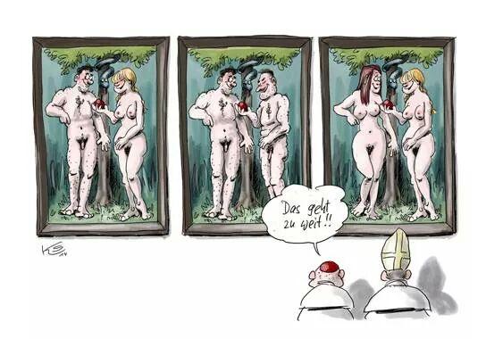 Vatikanisches #Hütchenspiel 2014: Wer hat den richtigen Apfel? ;-) (Karikatur Stuttmann)
