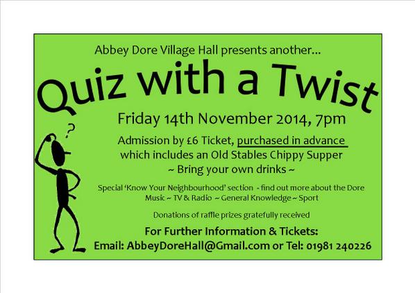 #Herefordhour (late, oops). Our quiz, 14th November.