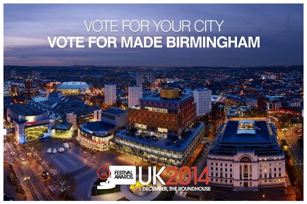 Vote for your city, vote for MADE Birmingham as 'Best Metropolitan Festival' here: festivalawards.com/vote