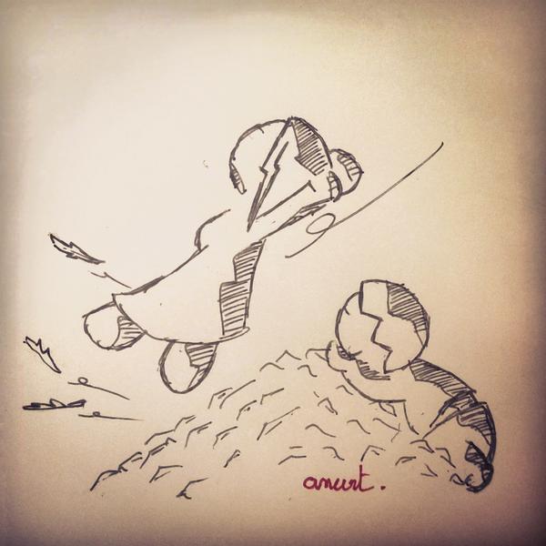 Benouat's tweet image. Et zou! Allons sauter dans des feuilles! 🍂💛 #Anart #VivelAutomne #dessin #draw #inktober #Inktober2014 #sketch