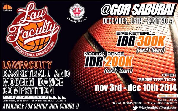 CIAAOOBELLLAAAHHH!!! We are back !!!!! 
"LAW FACULTY BASKETBALL AND MODERN DANCE COMPETITION SEASON 4"!!!!!