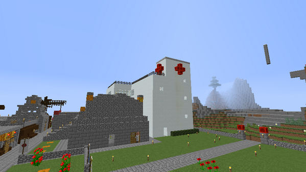 マインクラフト W V部 On Twitter 中規模ですが病院完成 後々つくるpvp用の病院の練習に作ってみました Minecraft Http T Co Qg3mijgbcg