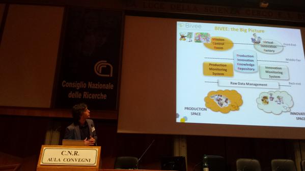 DomenicoPotena's tweet photo. Francesco Taglino introducing the @biveeproject at innovating innovation conference #innovaconf http://t.co/P0Ocilw4qw