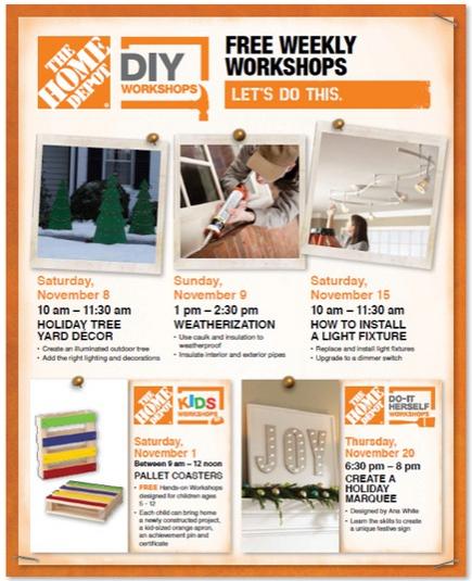 We're here to show you how to #DIY! Workshops every weekend in November here at your North Lafayette Home Depot.