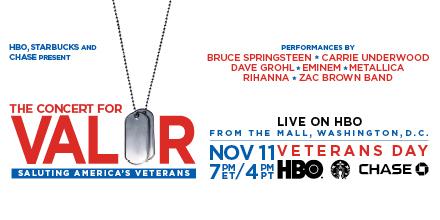 Chase's tweet photo. We’re joining @HBO and @Starbucks to thank our veterans with #TheConcertforValor: http://t.co/nixb1RmGpS. #Chase4Vets http://t.co/yNVqWtjGFw